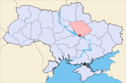 Horisjni Plavnis läge i Ukraina och Poltava oblast.