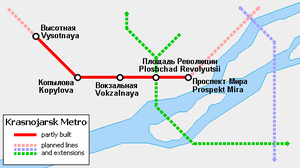 Map of the future Metro Krasnoyarsk Metro English.png