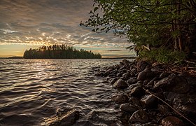 Laineensaari from shore of Papinniemi in Parikkala, South Karelia, Finland, 2022 June