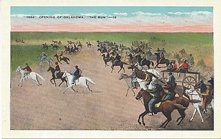 <span class="mw-page-title-main">Land Rush of 1889</span> 1889 land run in Oklahoma, US