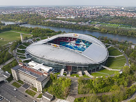 The Red Bull Arena from above. Home of RB Leipzig.