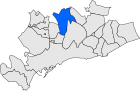 Posizione del comune sulla mappa della provincia