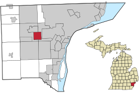 Location of Inkster, Michigan in Wayne County.svg
