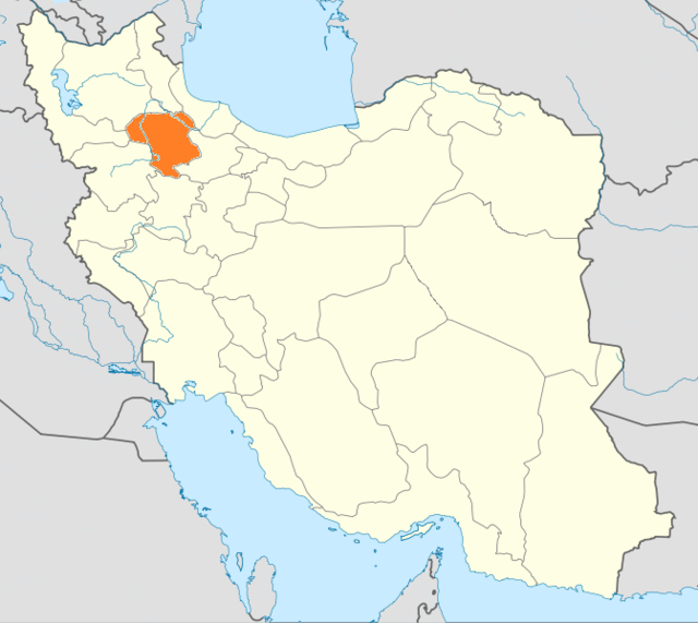 خريطة إيران مع إبراز زنجان