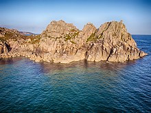 Logan Rock from the Sea Logan Rock Treen Fossick.jpg