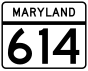 Maryland Route 614 marker