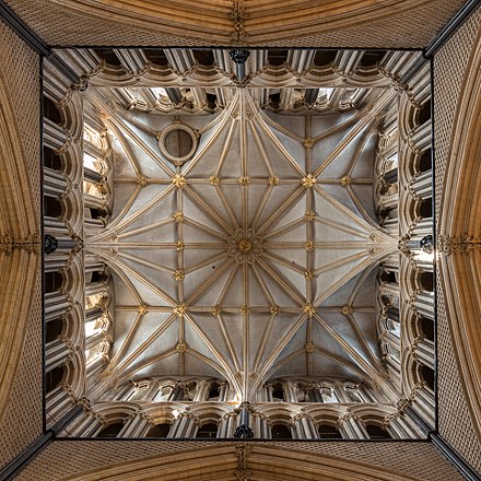 Interior view of the crossing tower vaulting