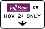 Toll road pass or HOV