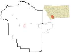 Location of Virginia City, Montana