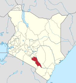 Locatie van Makueni County in Kenia