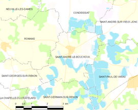 Mapa obce Saint-André-le-Bouchoux