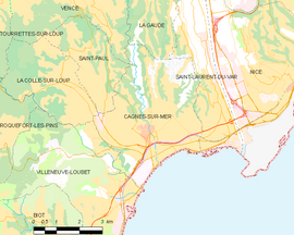 Mapa obce Cagnes-sur-Mer