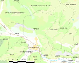 Mapa obce Verdun