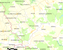 Mapa obce Ervy-le-Châtel