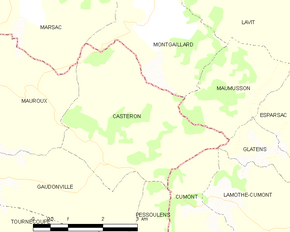 Poziția localității Castéron
