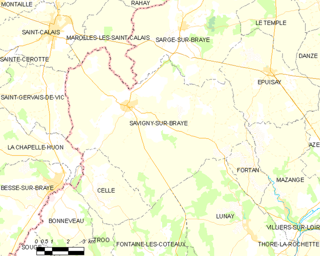Poziția localității Savigny-sur-Braye
