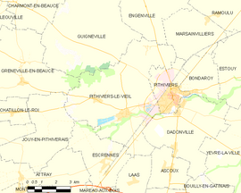 Mapa obce Pithiviers-le-Vieil