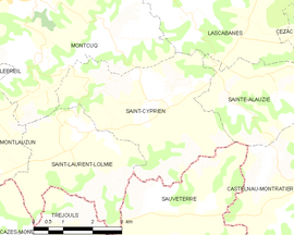 Mapa obce Saint-Cyprien