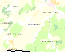 Mapa obce Horville-en-Ornois