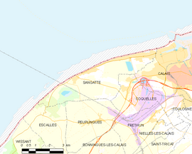 Mapa obce Sangatte