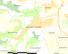 Mapa obce Saint-Amant-Tallende