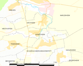 Mapa obce Odratzheim