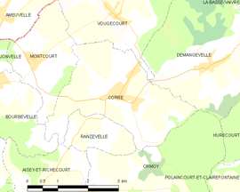 Mapa obce Corre