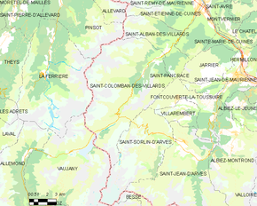 Poziția localității Saint-Colomban-des-Villards