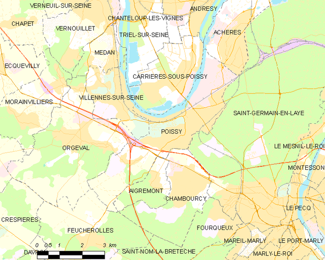 Poziția localității Poissy