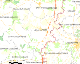 Mapa obce Arnac-la-Poste