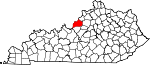 Mapa stanu z zaznaczeniem hrabstwa Jefferson