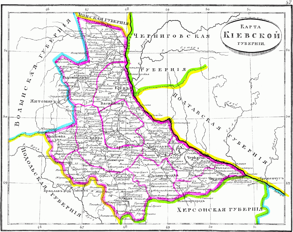 Киевский уезд карта