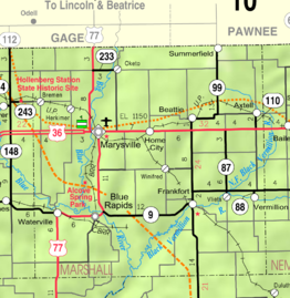 Kaart van Marshall County