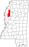 Map of Mississippi highlighting Sunflower County.svg