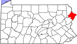 Map of Pennsylvania highlighting Pike County.svg