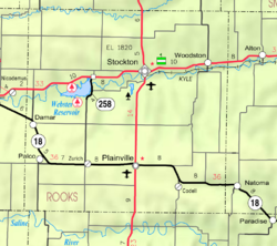 KDOT mappa della contea di Rooks (leggenda)