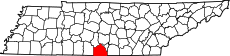 Map of Tennessee highlighting Lincoln County.svg
