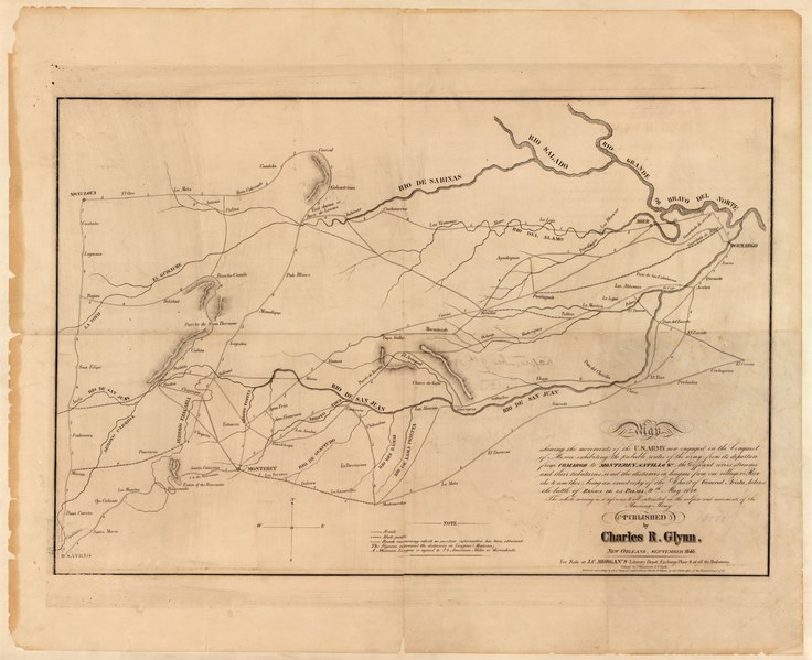 File:Map shewing the movements of the U.S. Army now engaged in the conquest of Mexico - exhibiting the probable routes of the army from its departure from Comargo to Monterey, Satillo etc. ... LOC 2009582419.tif