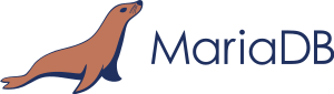 MariaDB logotype with sea lion mascot.