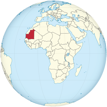 Mauritánia helyzete a Földön