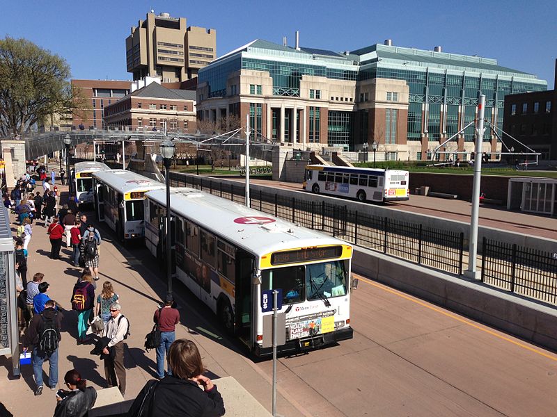 File:Metro Transit bus stop at Coffman Memorial Union.jpg