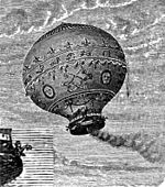Pilâtre de Rozier og Markis d'Arlandes fløj som de første i en "Montgolfière" hen over Paris, 21. november 1783