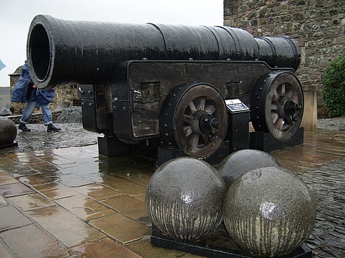 Mons Meg with its 20” (50 cm) caliber cannonballs