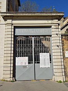Description de l'image Montée Saint-Barthélemy, Lyon - Portail pensionnat Lazaristes (avr 2021).jpg.