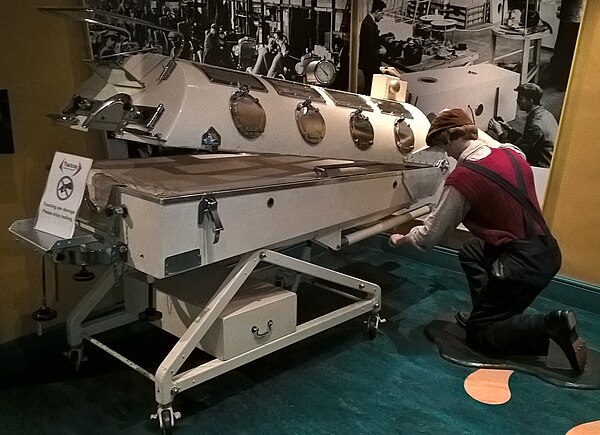 Diorama of Both-Nuffield iron lung assembly at Morris Motors Thackray Medical Museum, Leeds