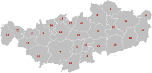 Municipalities Brabant-Wallon Belgium Map - Number.svg