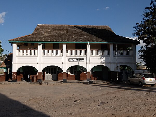 Mwanza Train Station as seen from the main road in the centre of Mwanza town.