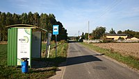Polski: Przystanek autobusowy w miejscowości Mzyki