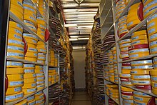 A section of the NFL Films climate-controlled film vault in Mt. Laurel, New Jersey. The vault houses all of the film in NFL Films' possession. NFLfilms vault.jpg
