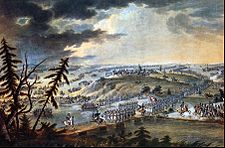 Het oversteken van het Napoleontische leger over de Neman.  Onbekende artiest